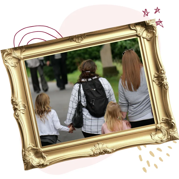 Image of Shirley with daughter and granddaughters