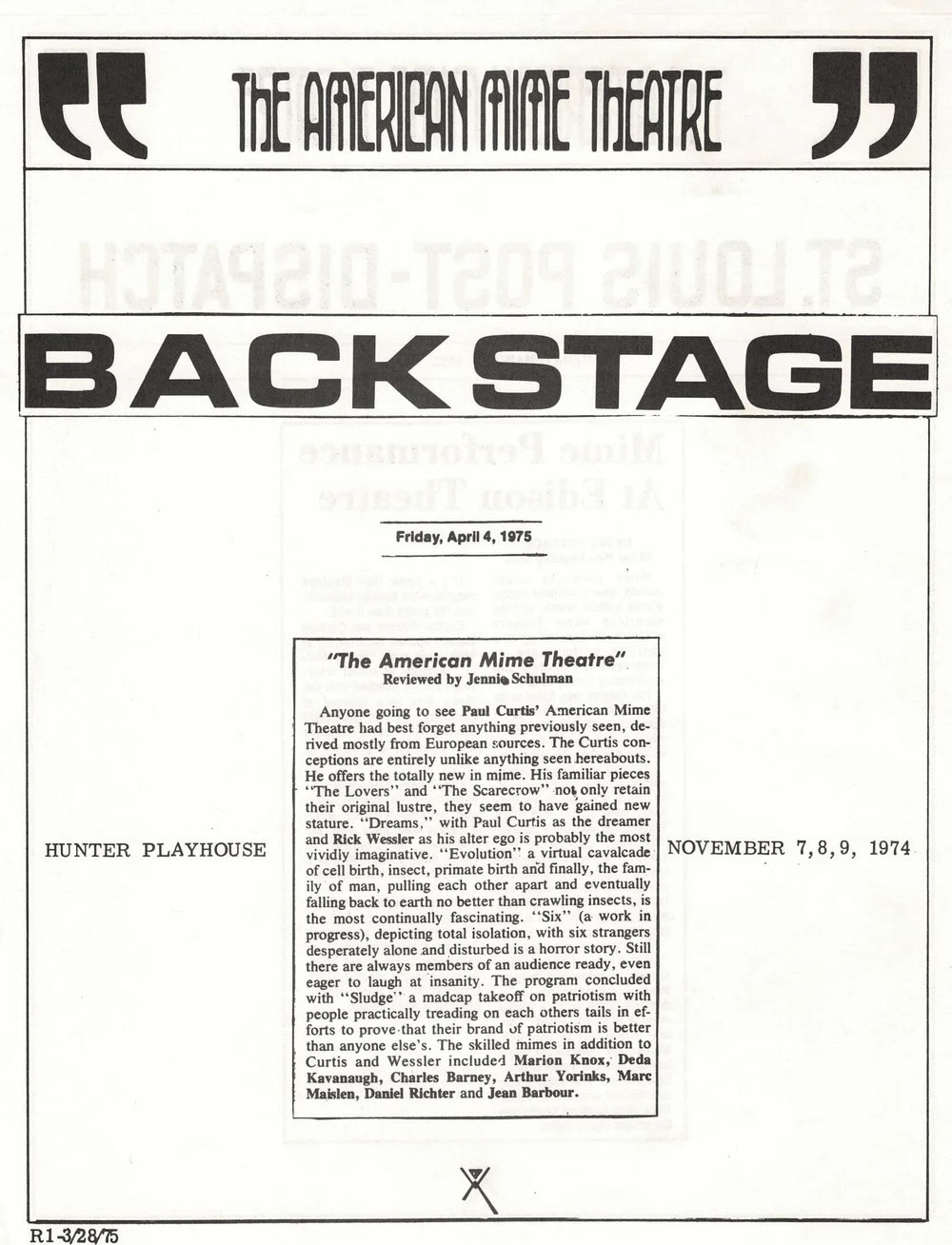 AMT BACKSTAGE 1975 REVIEW