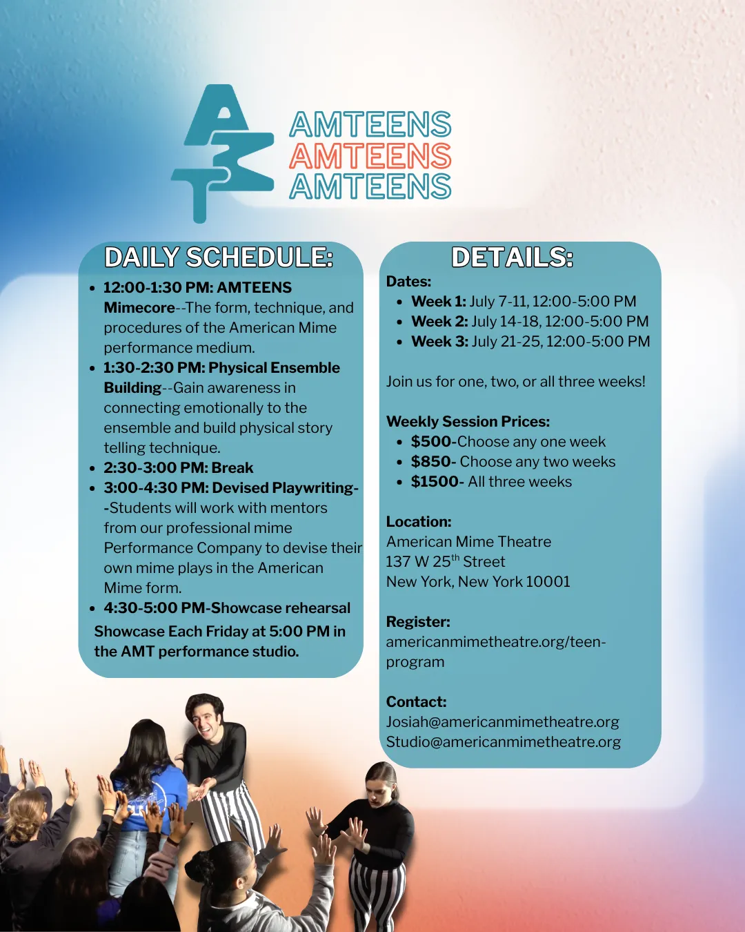 AMTeens promotional flyer