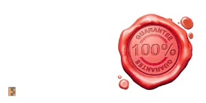 100% guarantee icon in red wax seal. Guaranteed Investment Funds (GIF) /  Segregated Fund Contract