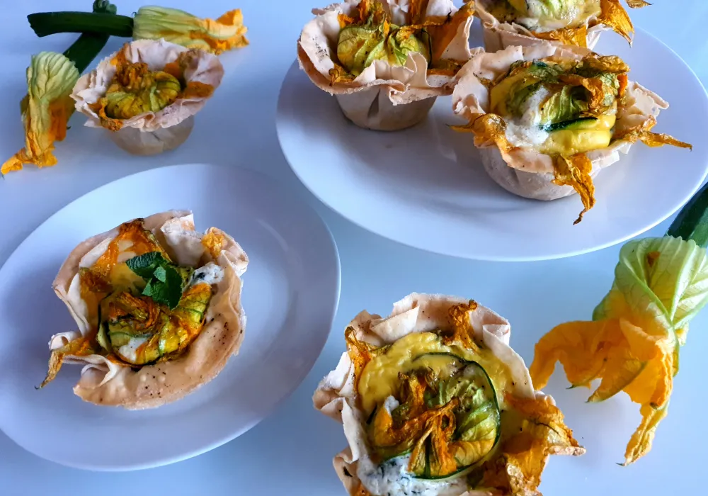 cestini primaverili senza sal con fiori di zucca