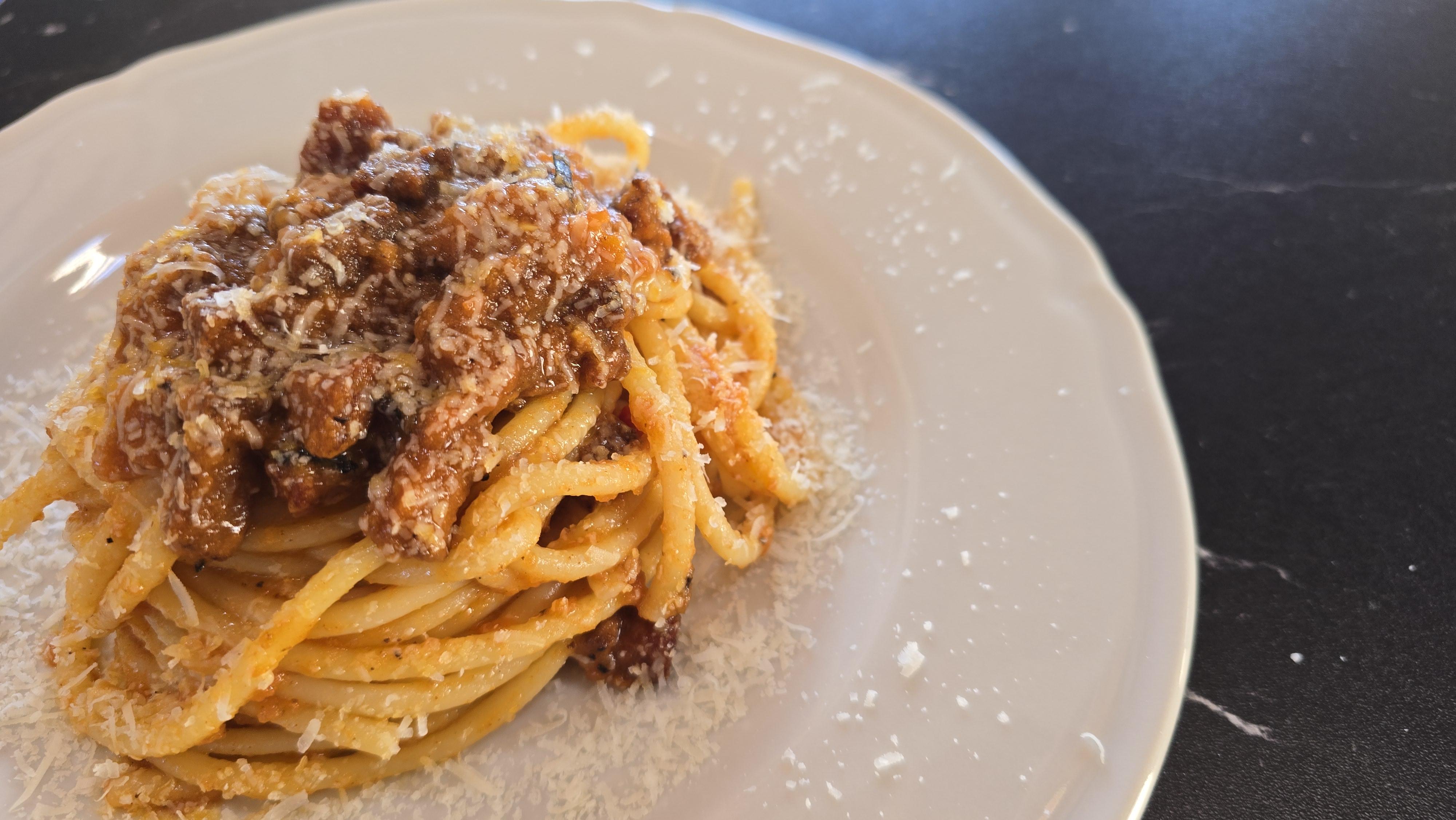 Homemade Bucatini with Amatriciana Sauce