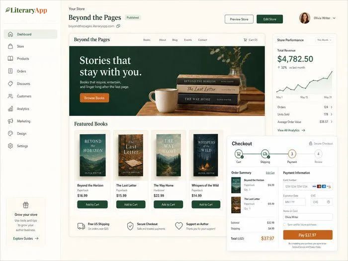 Literary App distraction-free workspace interface