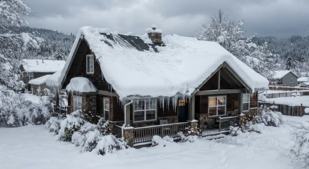 Heavy snow load on roof