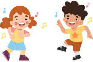 Children Cartoon Character Dancing