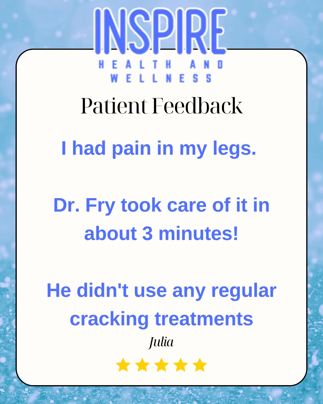 Chiropractic Testimonial