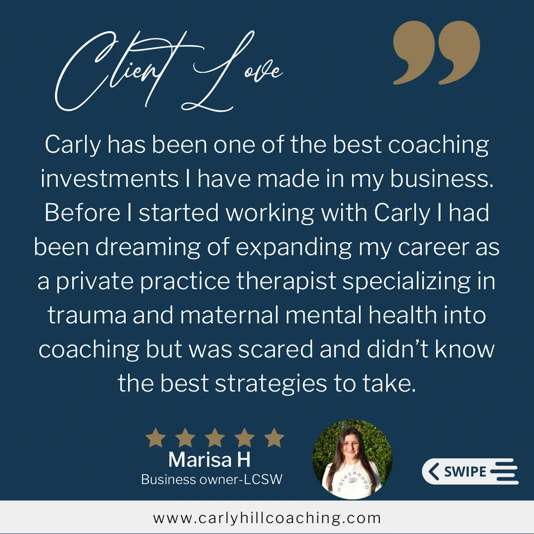 carly hill coaching testimonial