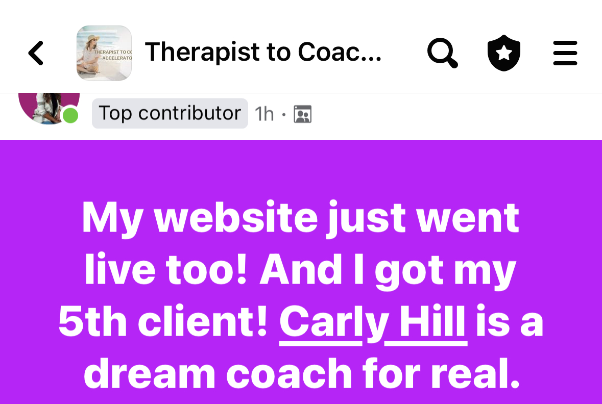 carly hill coaching testimonial