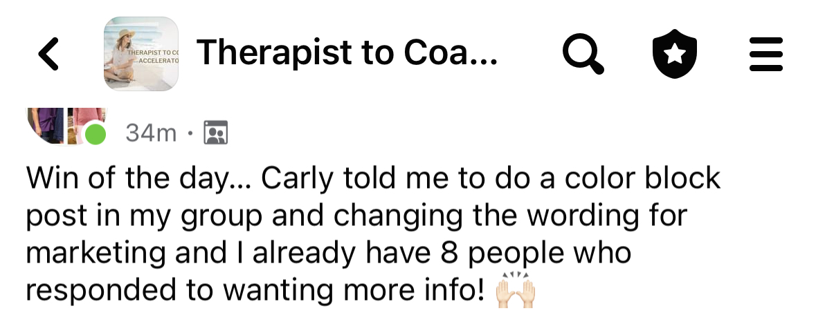 carly hill coaching testimonial