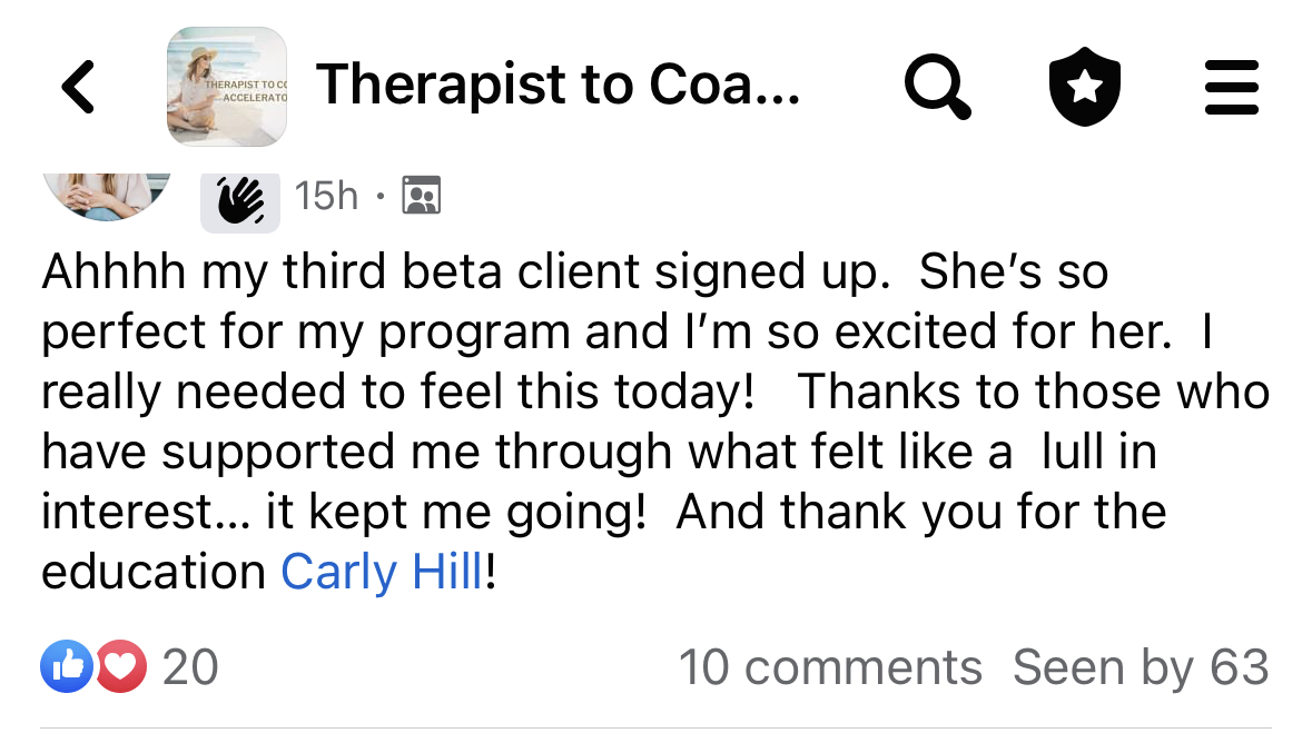 therapist to coach accelerator review