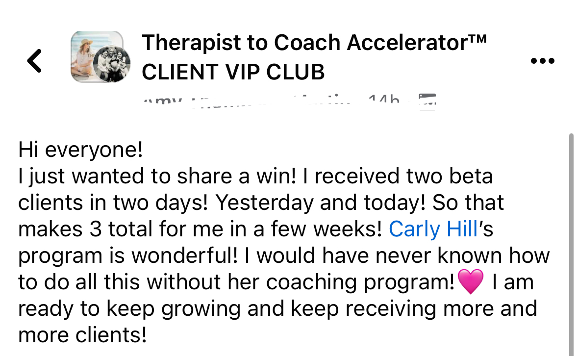 Therapist to Coach Accelerator