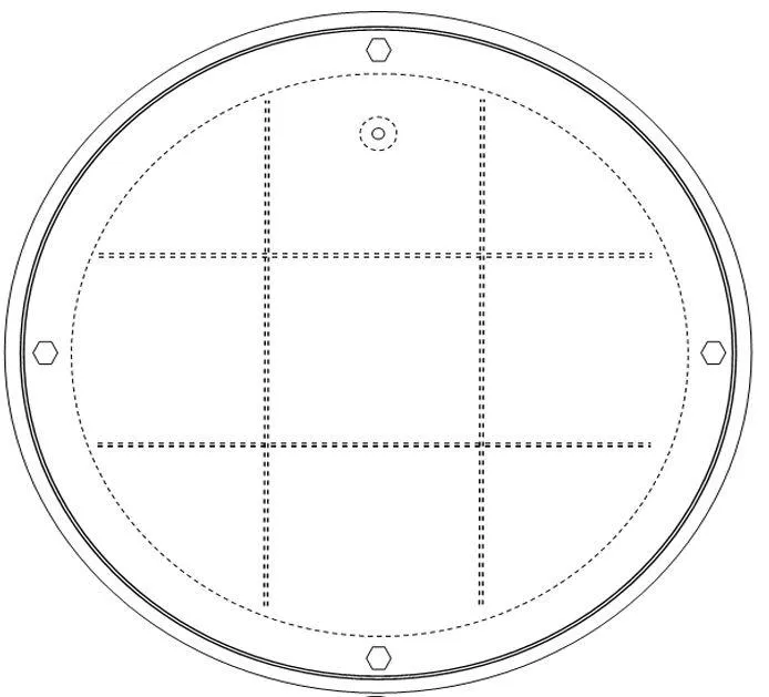 Technische AbbildungRunde Stahl Schachtabdeckung befahrbar bis 80t Bruchlast mit Dichtung (F25GS|F40GS|F80GS rund)