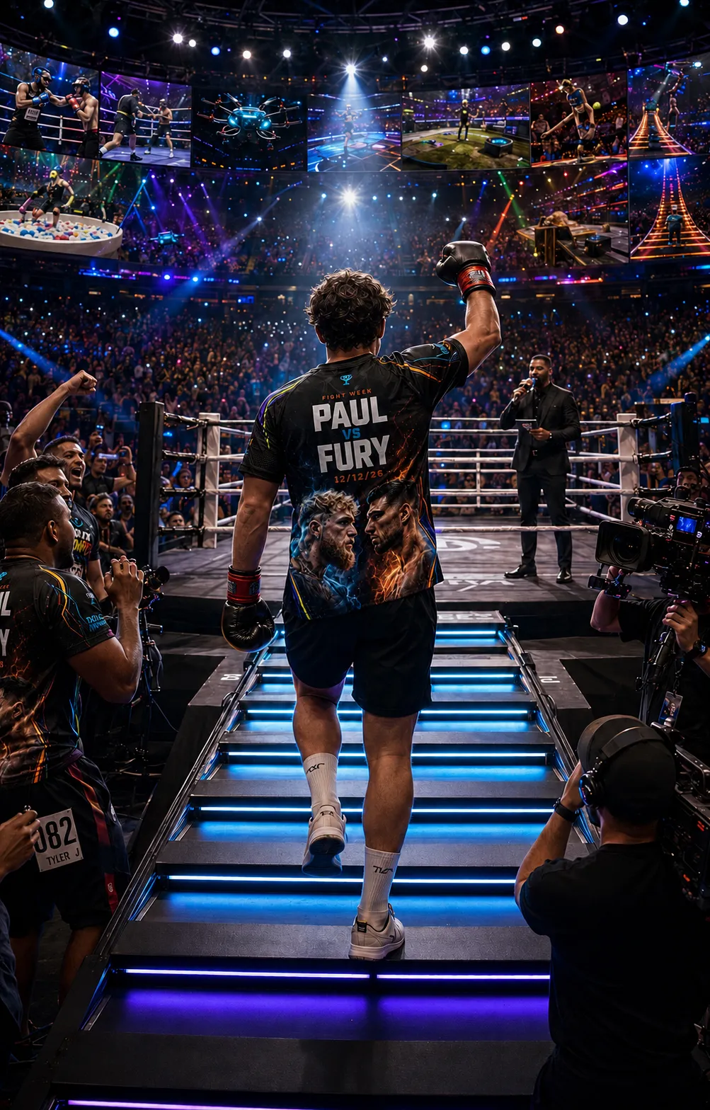 COMPETITOR ENTERING THE OFFICIAL BOXING RING