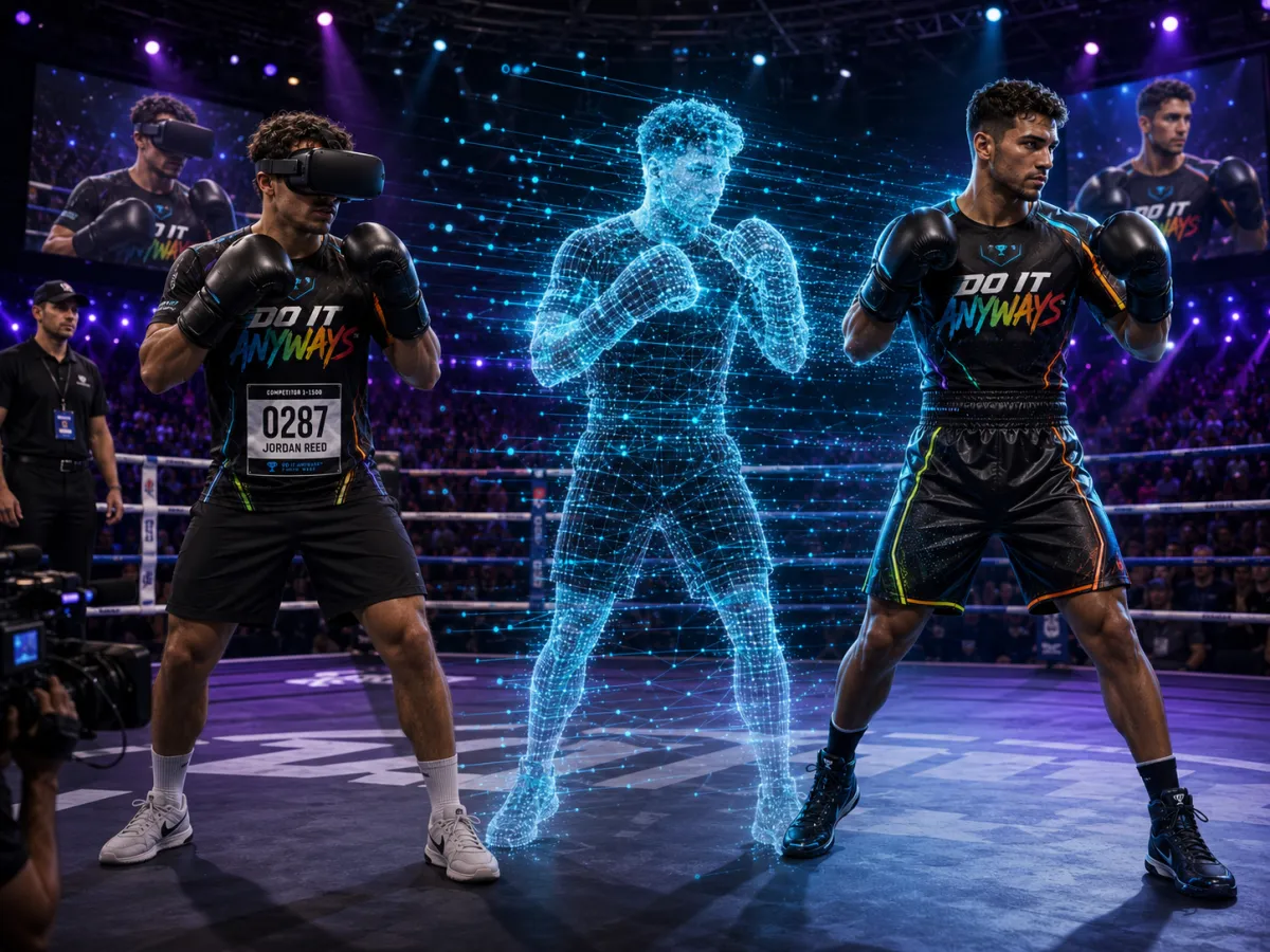 Step-by-Step Evolution Strip from real photo to VR boxing avatar
