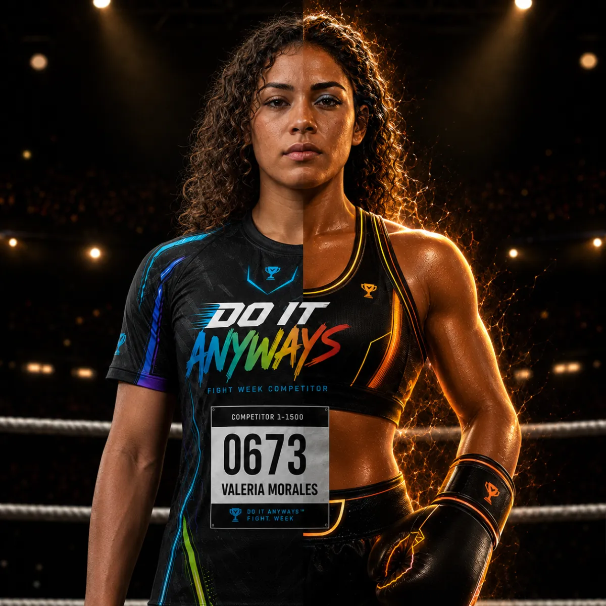 Stylized AI championship avatar of a competitor