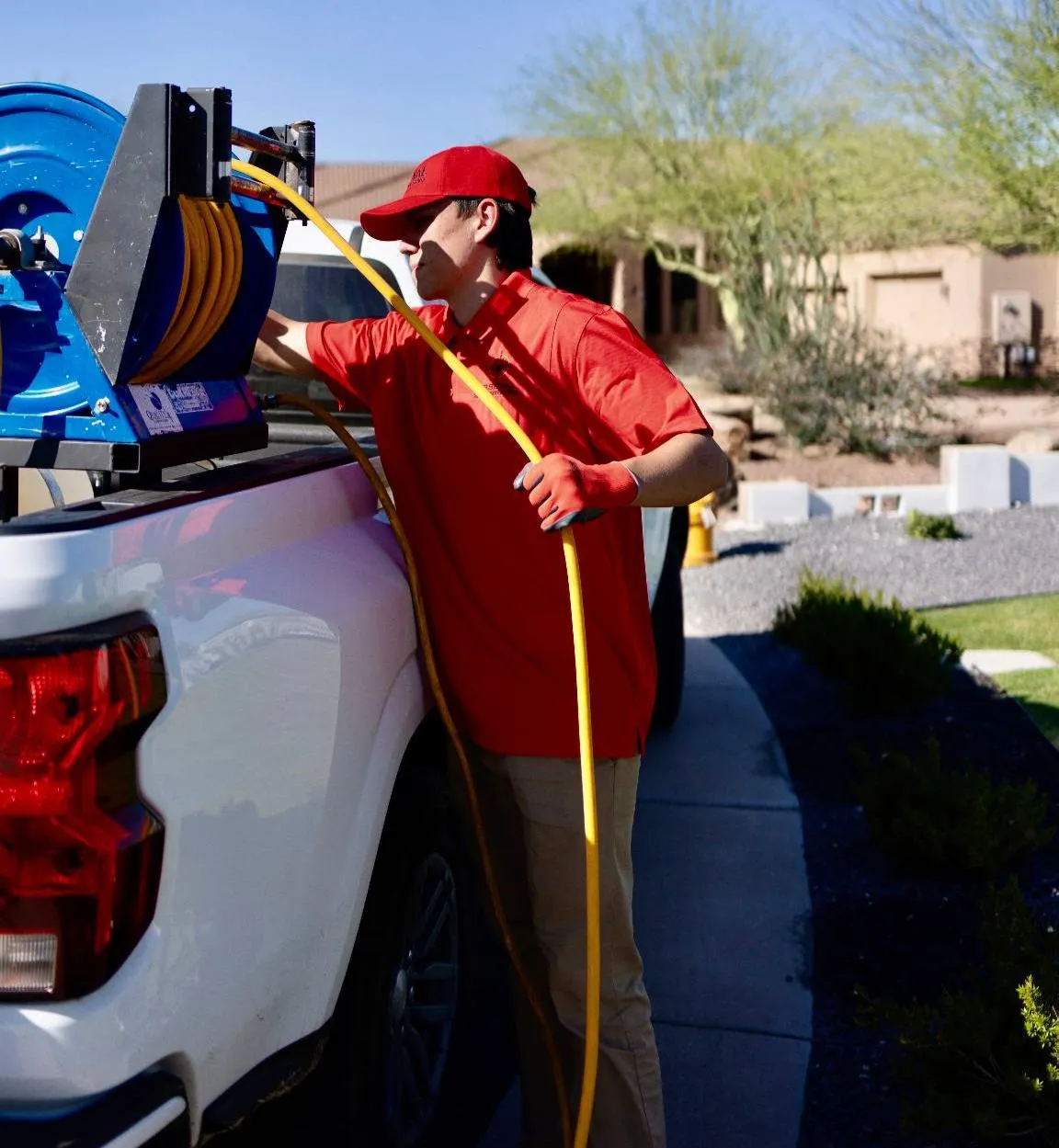 Arsenal Pest Control technician inspecting a commercial property in Chandler