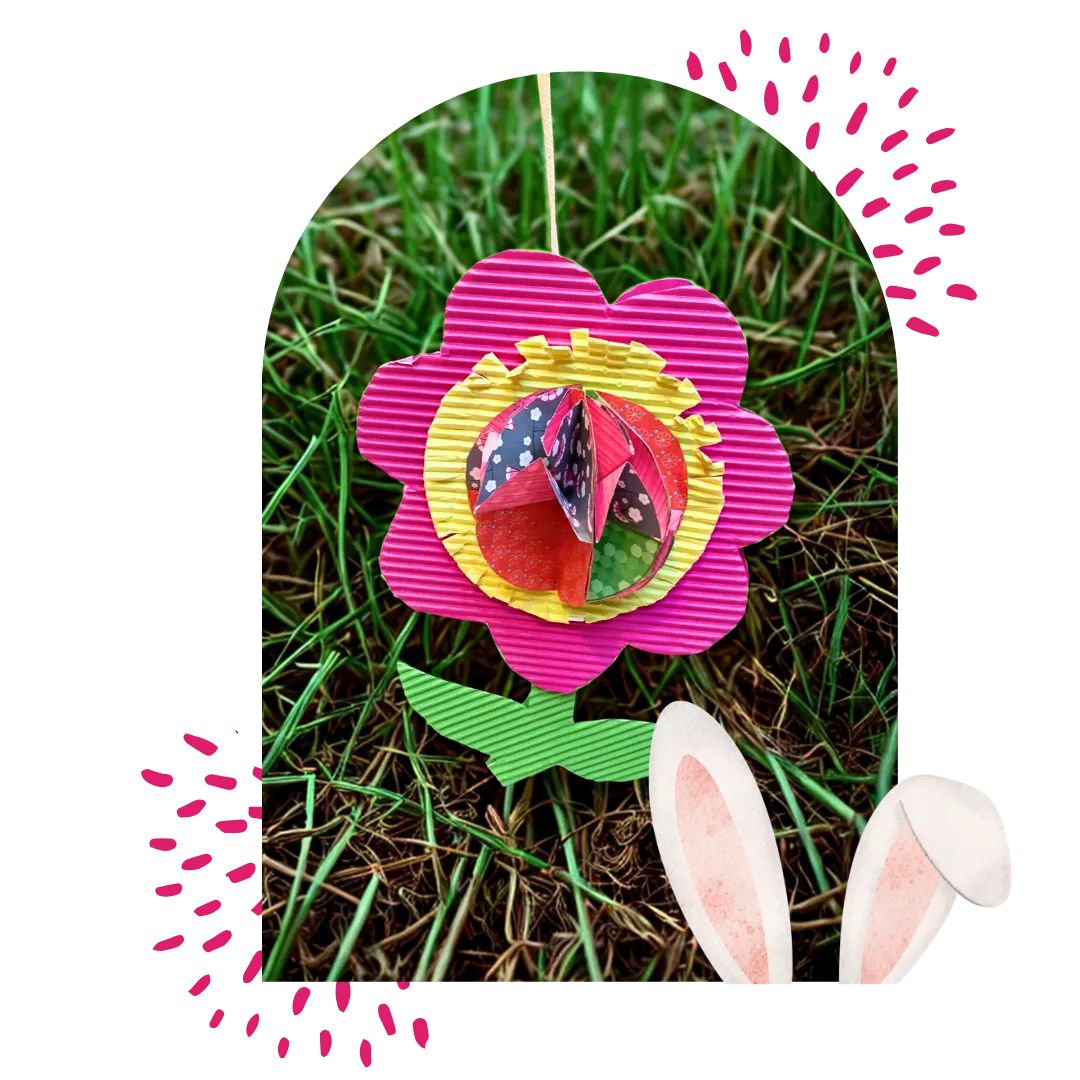 Påkens papperspoesi, tredimensionella blommor för påskriset