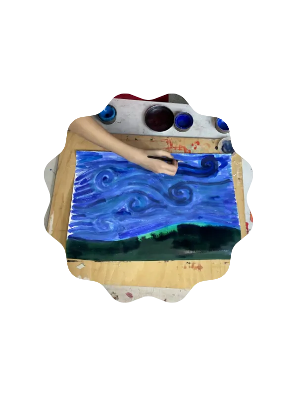 Målning vinden, arbetsprocess