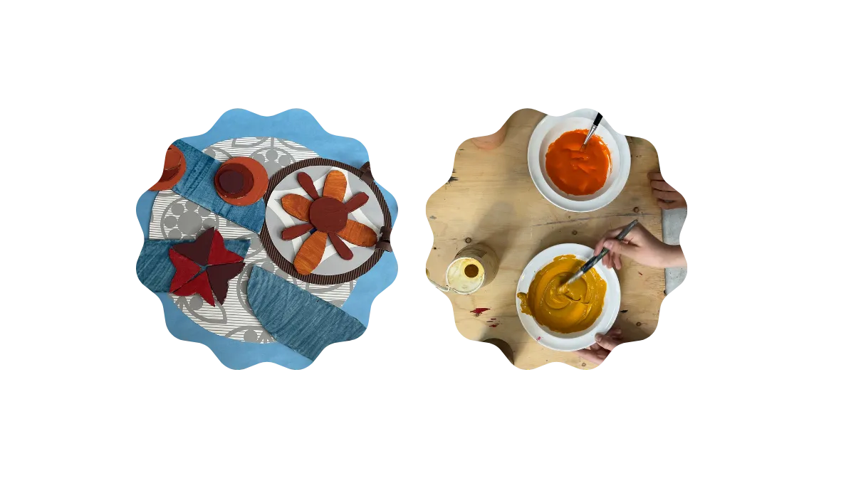 Relief i rytm och färg, arbetsprocess