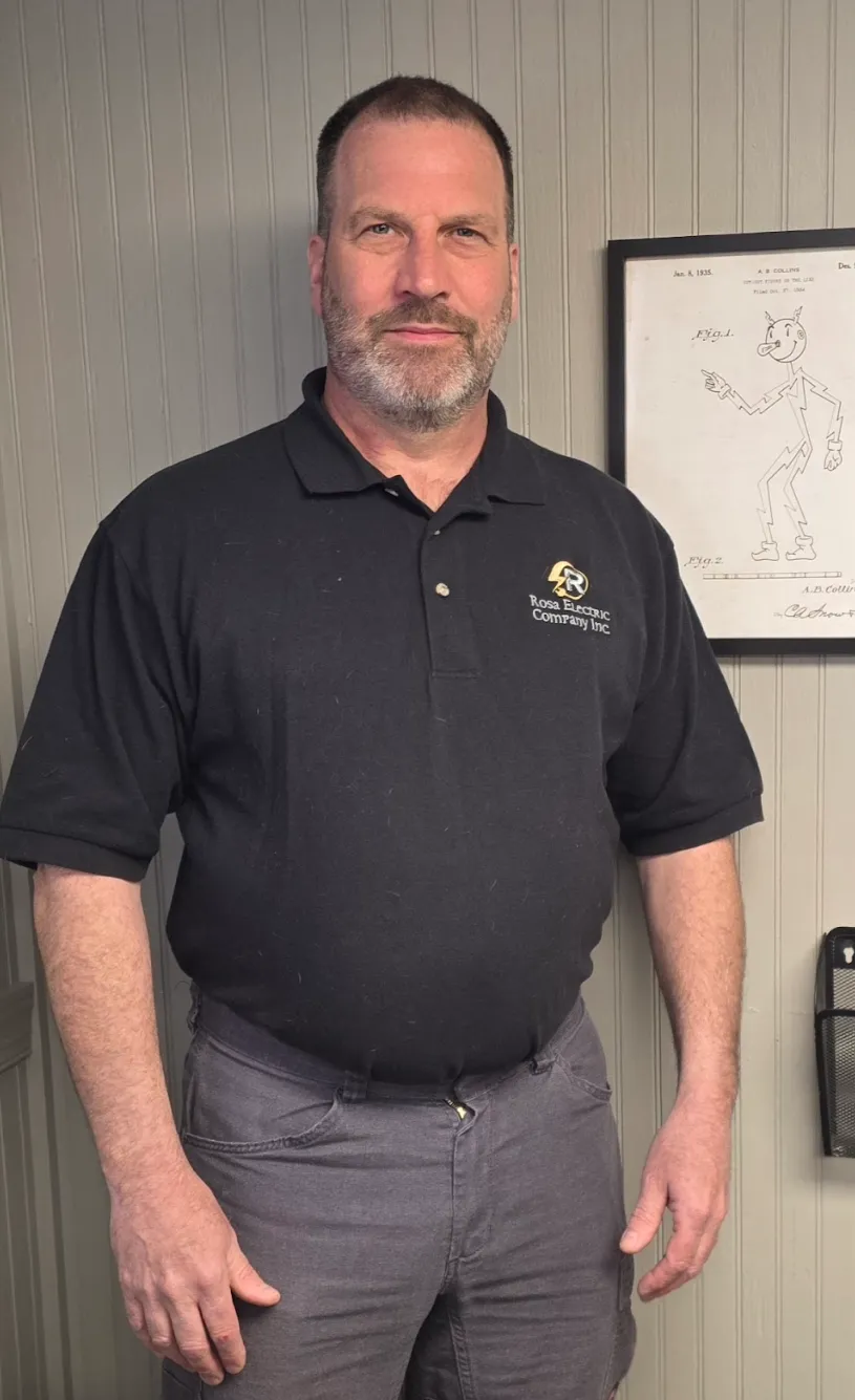 Jason Rosa, owner of Rosa Electric Company in Tolland County CT