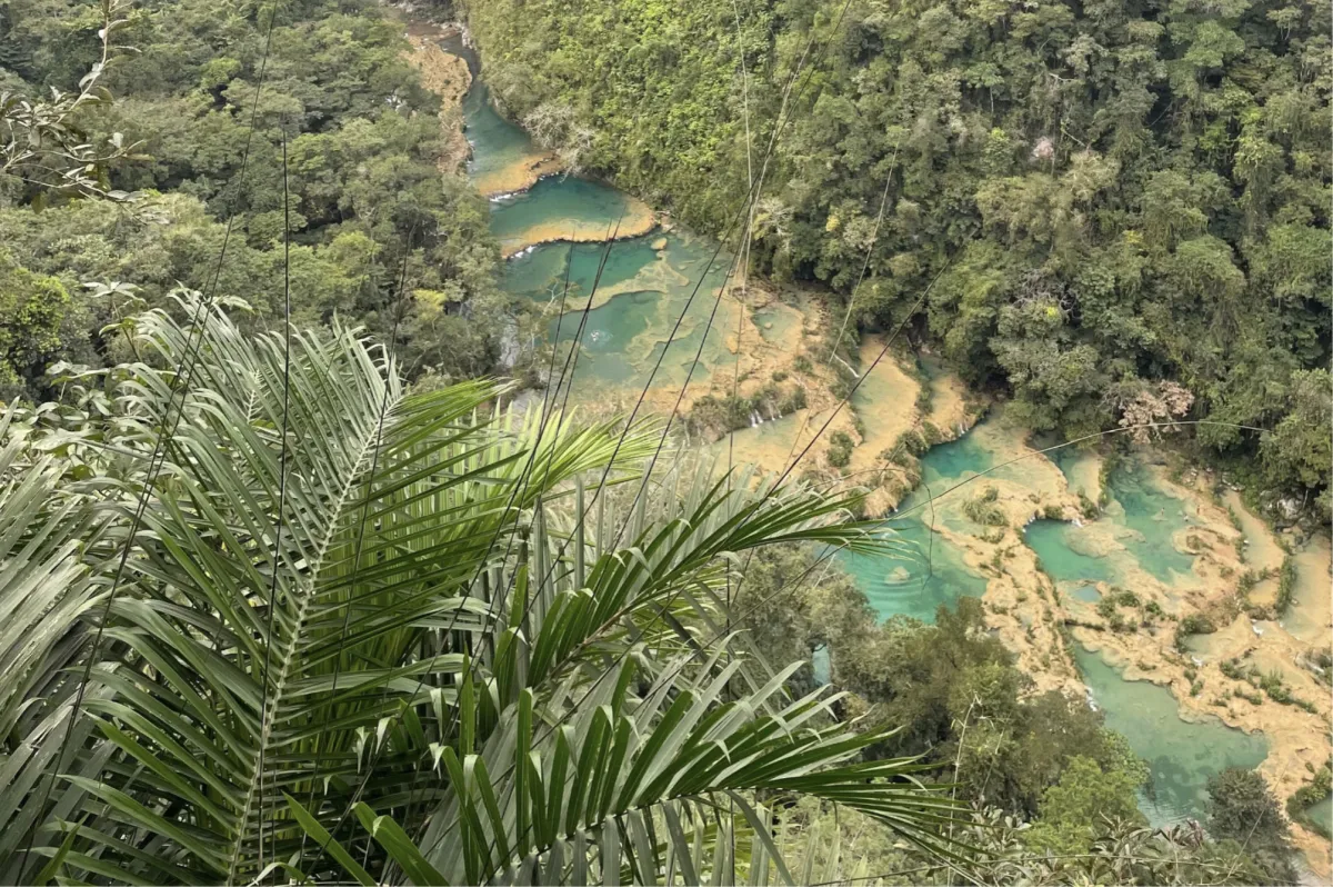 The green and blue waters and lush jungle of Semuc Champey, Guatemala