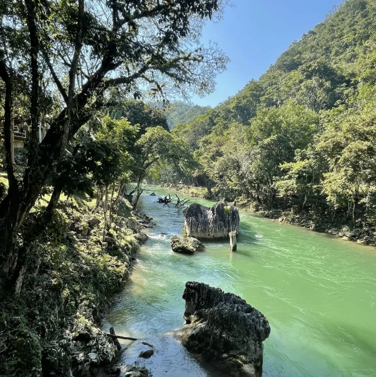 The turquoise waters, rocks, and jungle of Semuc Champey