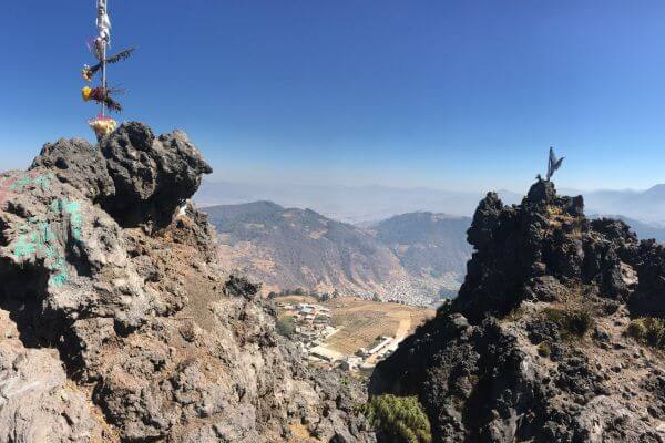 The view of Guatemala's Western Highlands from up above Xela, Guatemala