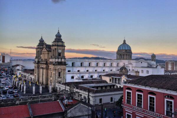 A picture of Guatemala City at sunset