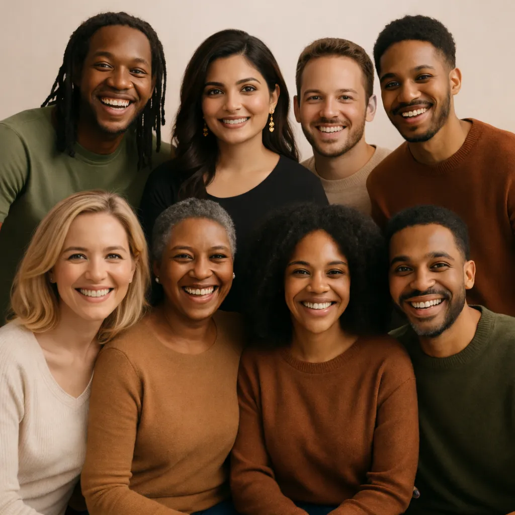 Smiling Group of Diverse Individuals