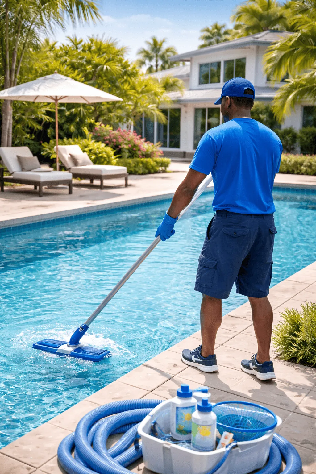 Pool Surface Brushing in Pompano