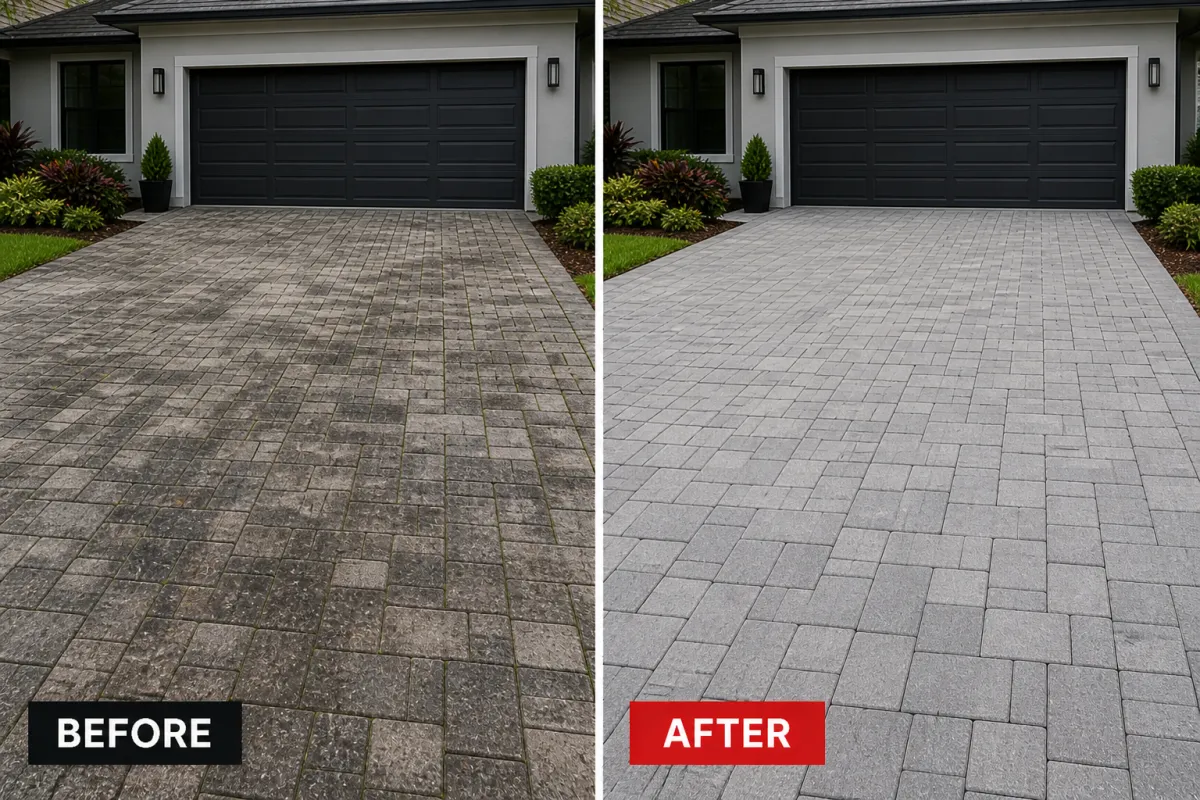 dirty-cleaned-pavers-before-after-tampa-bay