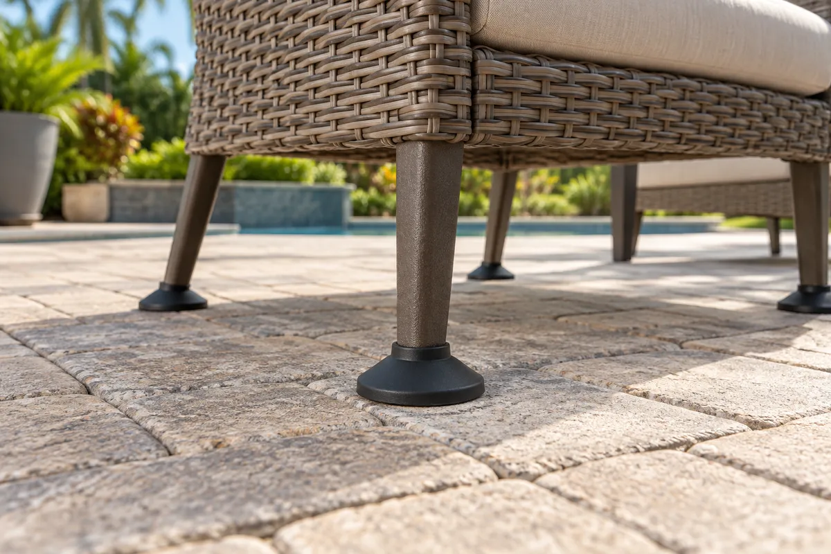 Protect Pavers from Patio Furniture Scratches — illustrative paver-care scene