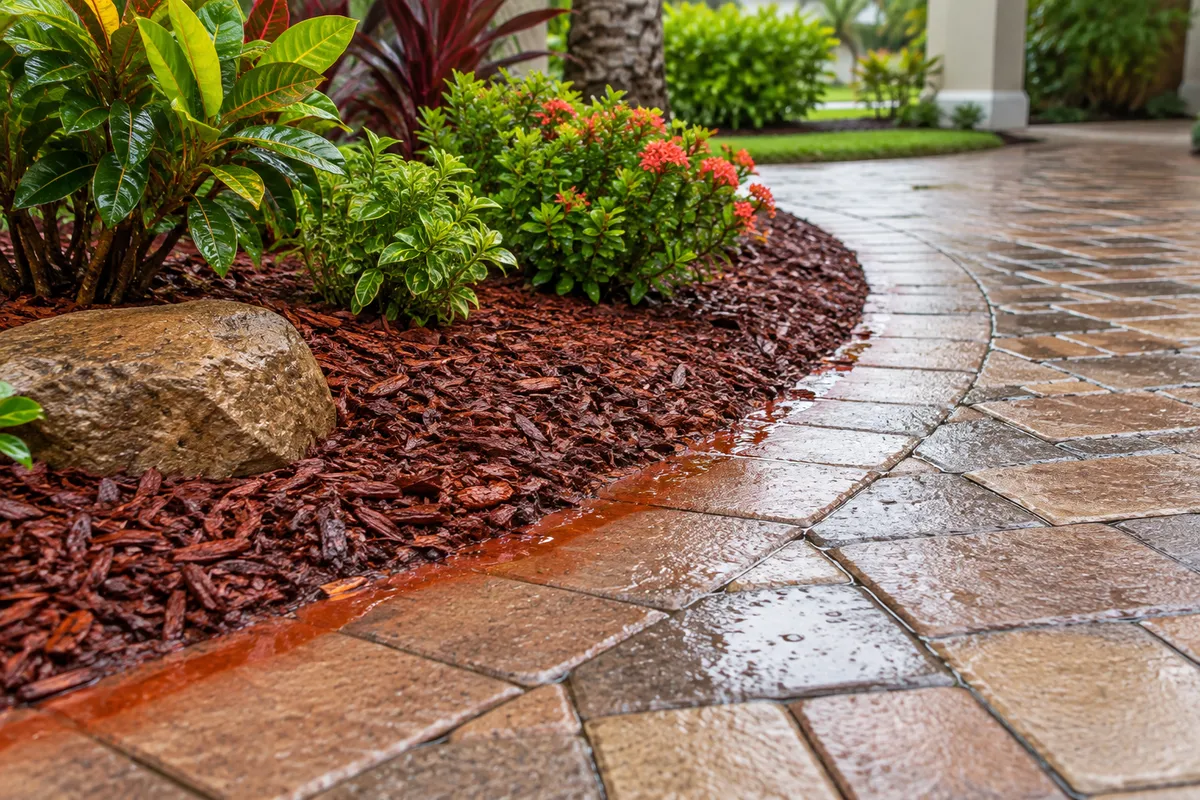 Mulch Runoff on Pavers: Stop Repeat Discoloration — illustrative paver-care scene