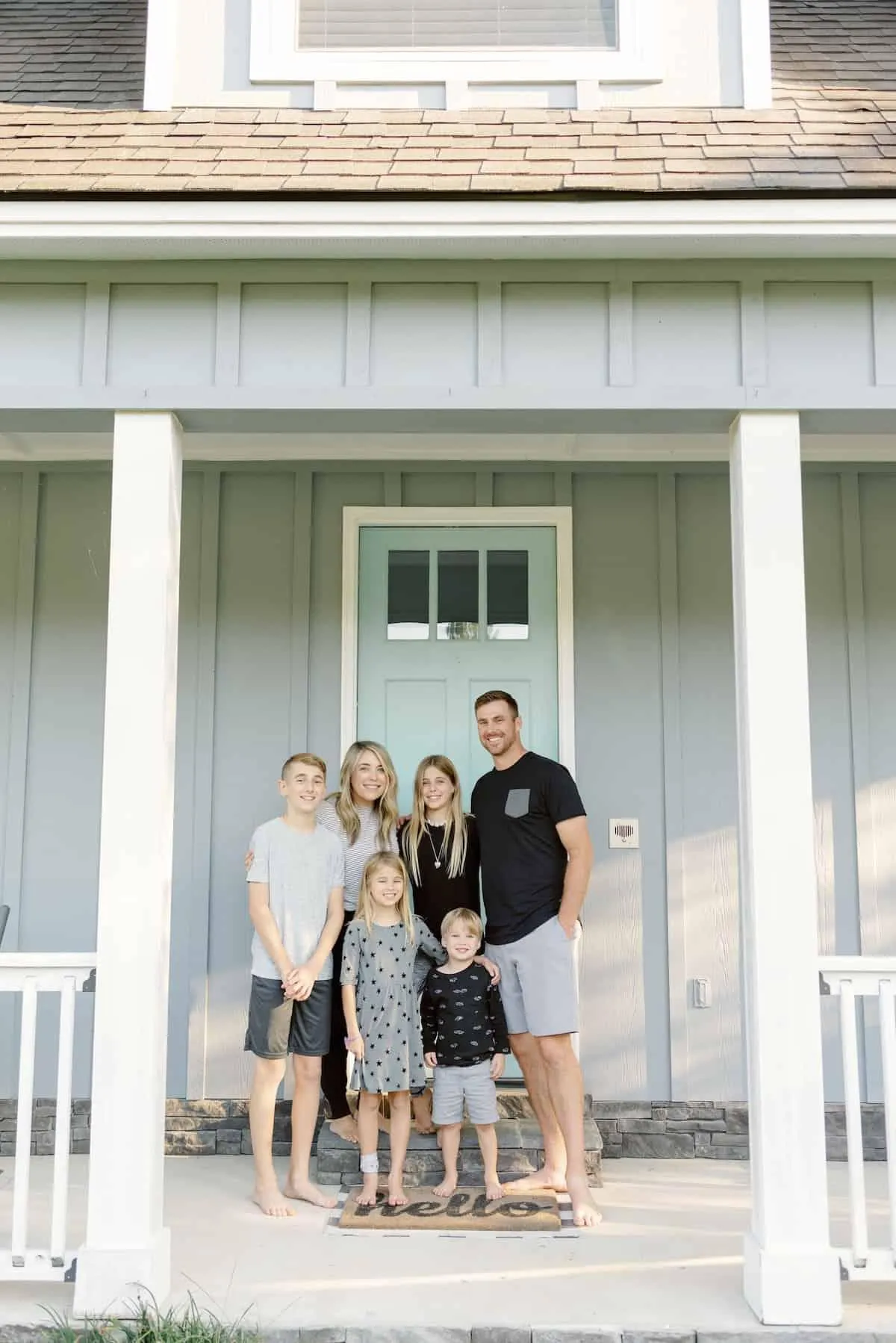 Family on porch