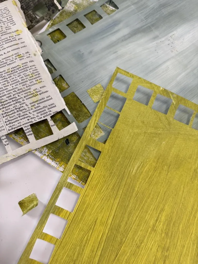 tale with pieces of paper scraps