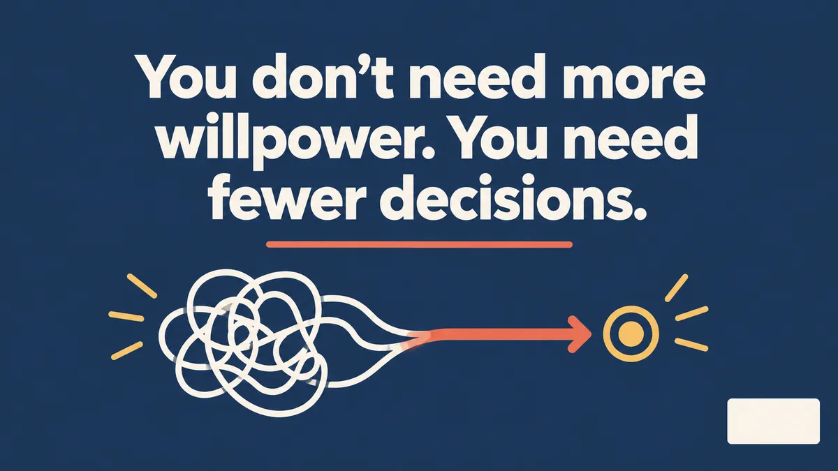 You don't need more willpower. You need fewer decisions.