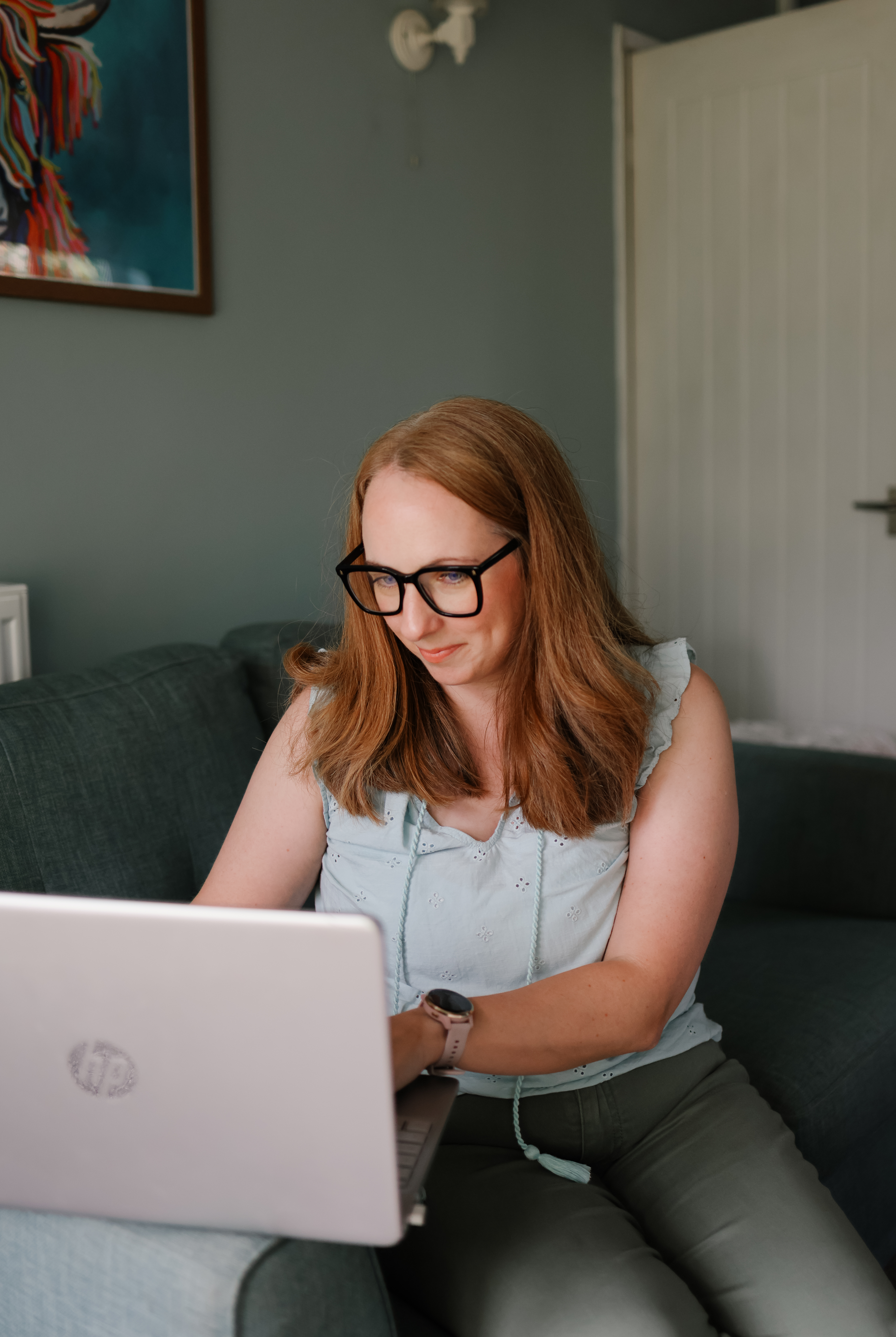 adult on laptop