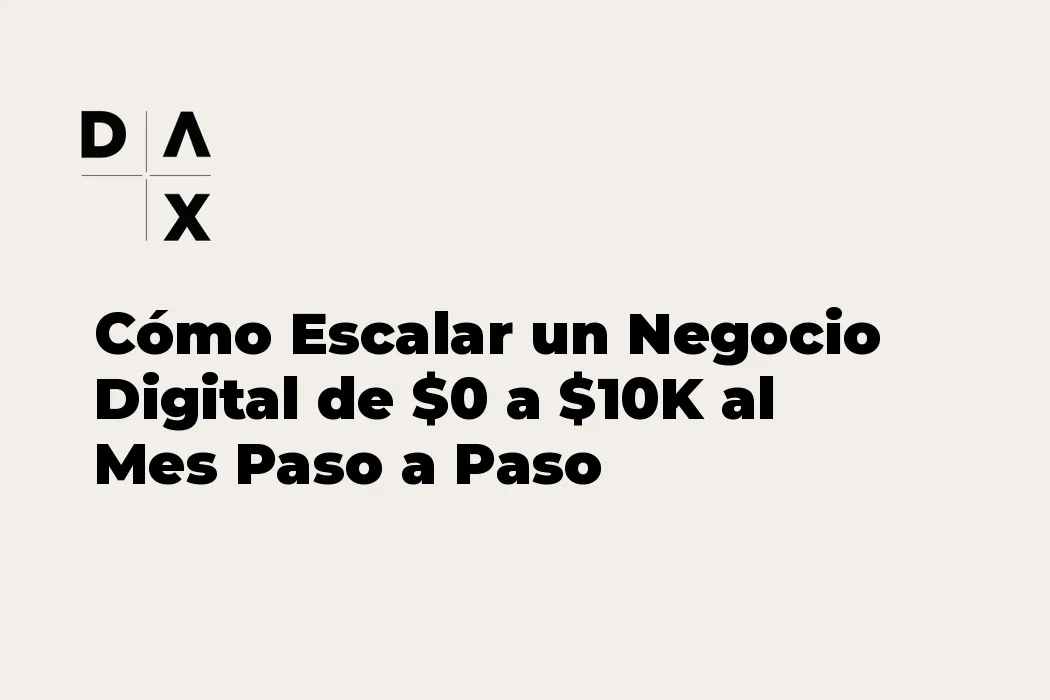 Cómo Escalar un Negocio Digital de $0 a $10K al Mes Paso a Paso