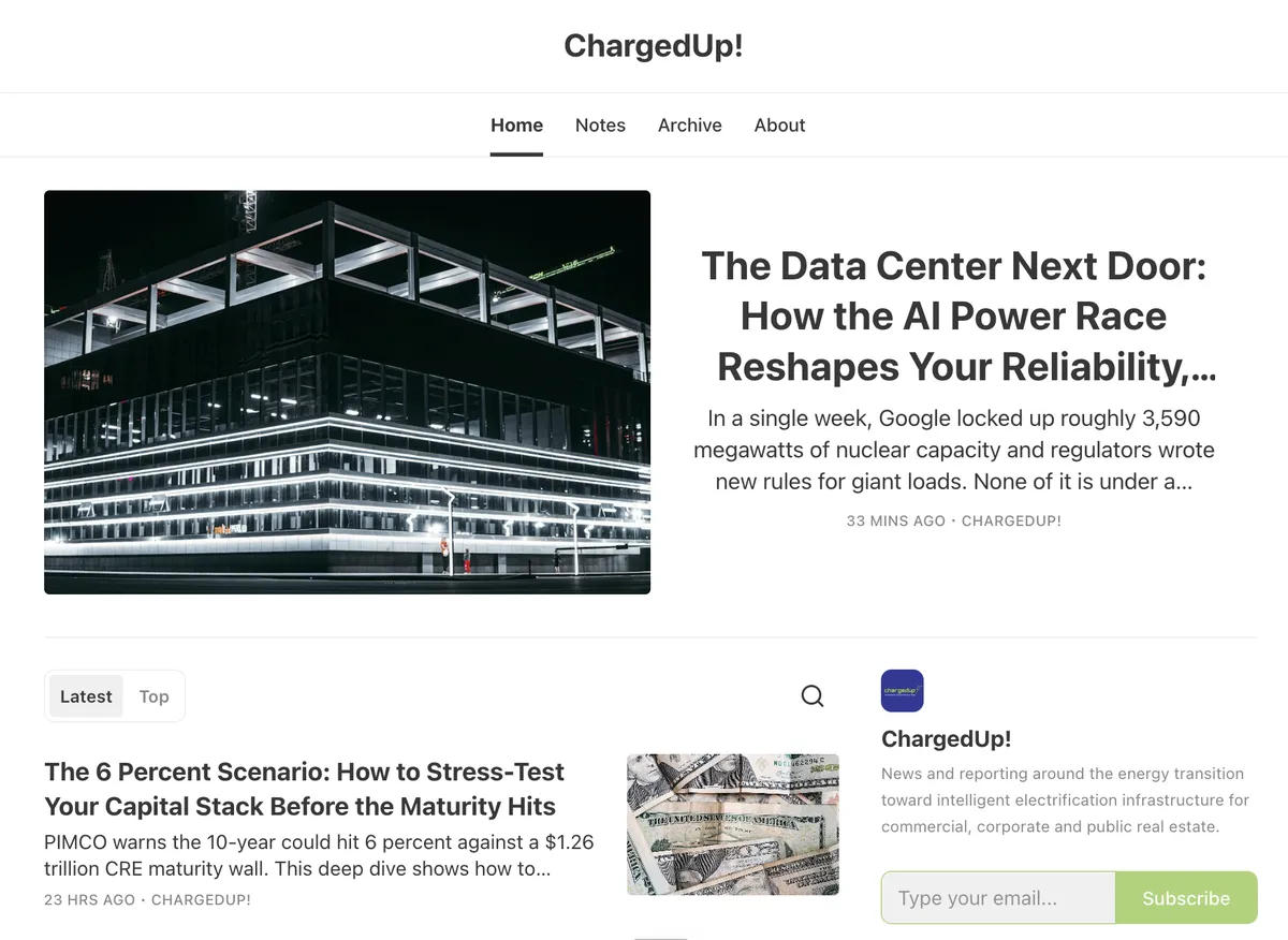 ChargedUp! Substack home page