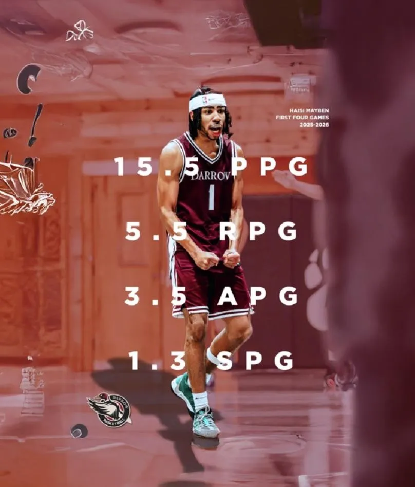 Portrait of Haisi Mayben in Darrow Ducks maroon jersey