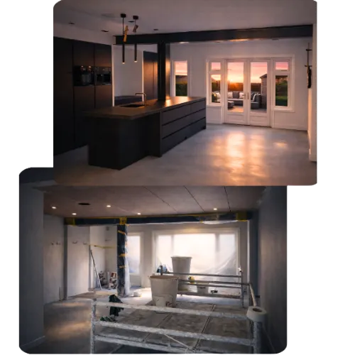 Moderne keuken renovatie en kookeiland