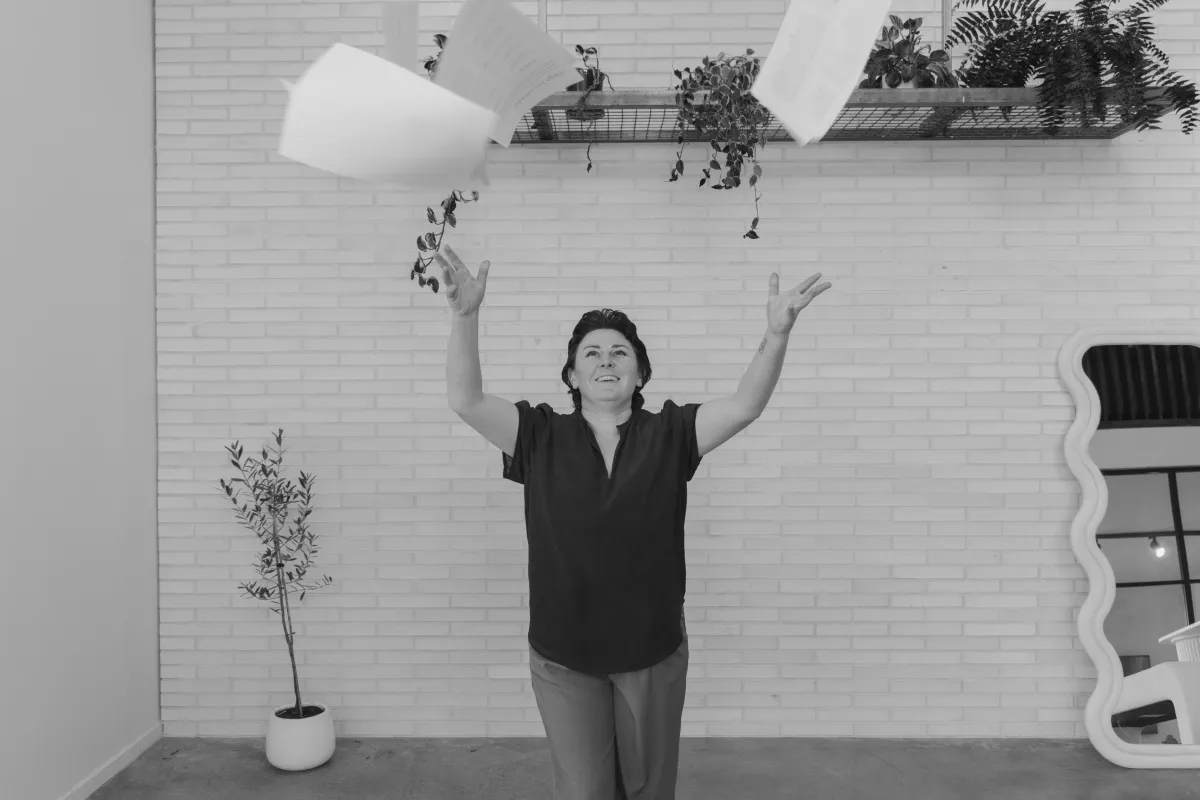 throwing papers in the air