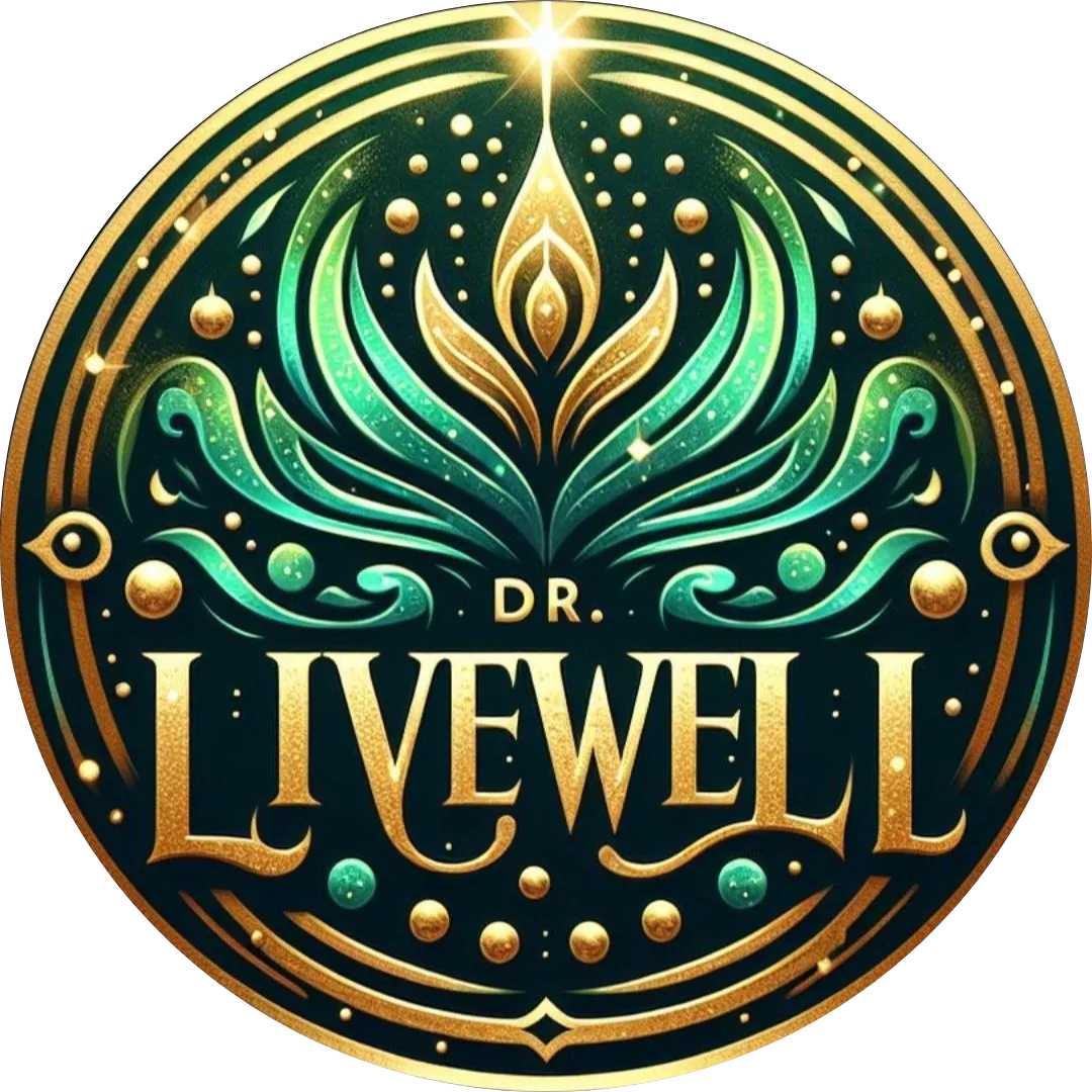 Dr. Livewell Logo in shades of green and gold