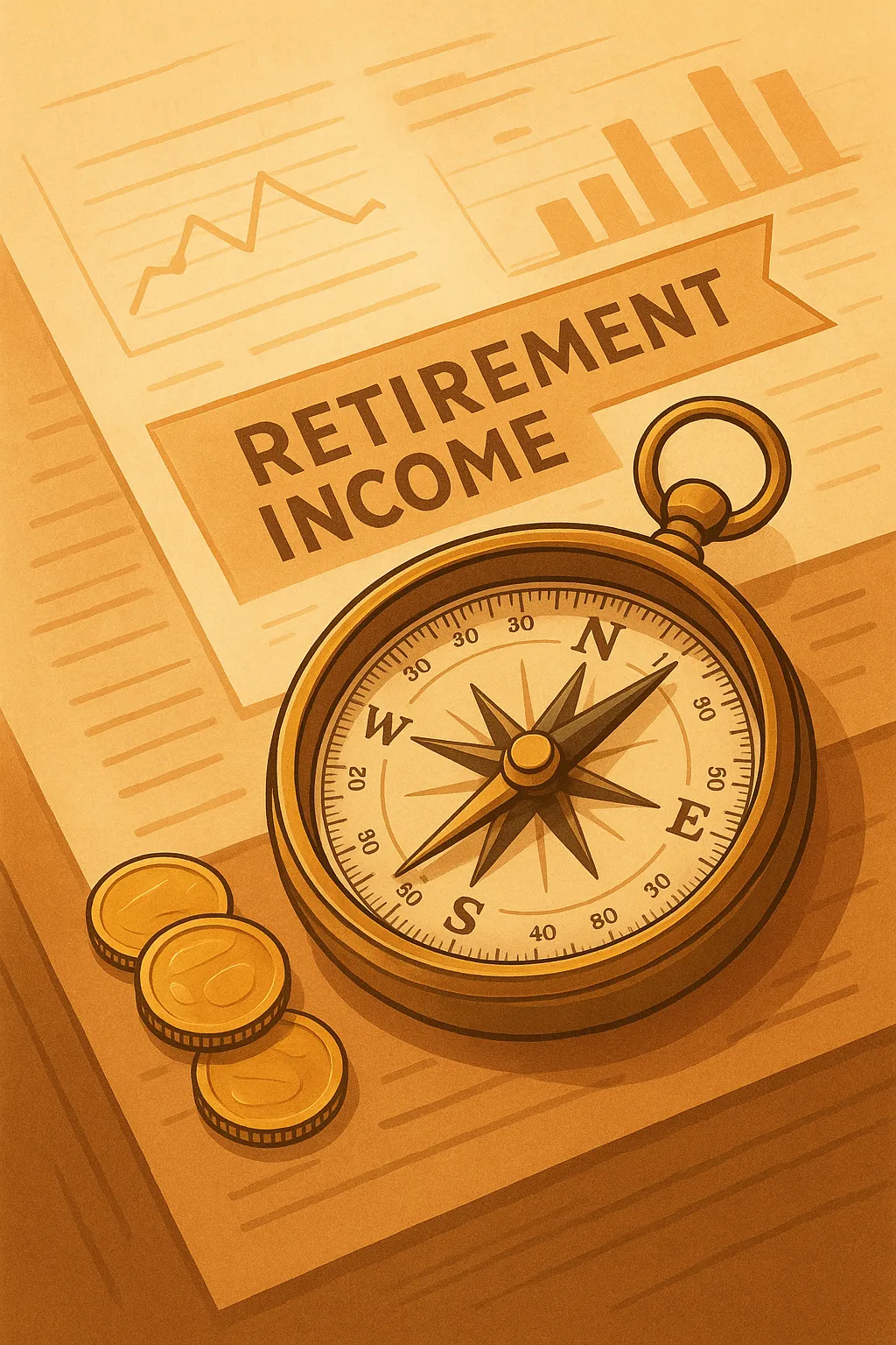 Retirement income compass illustration