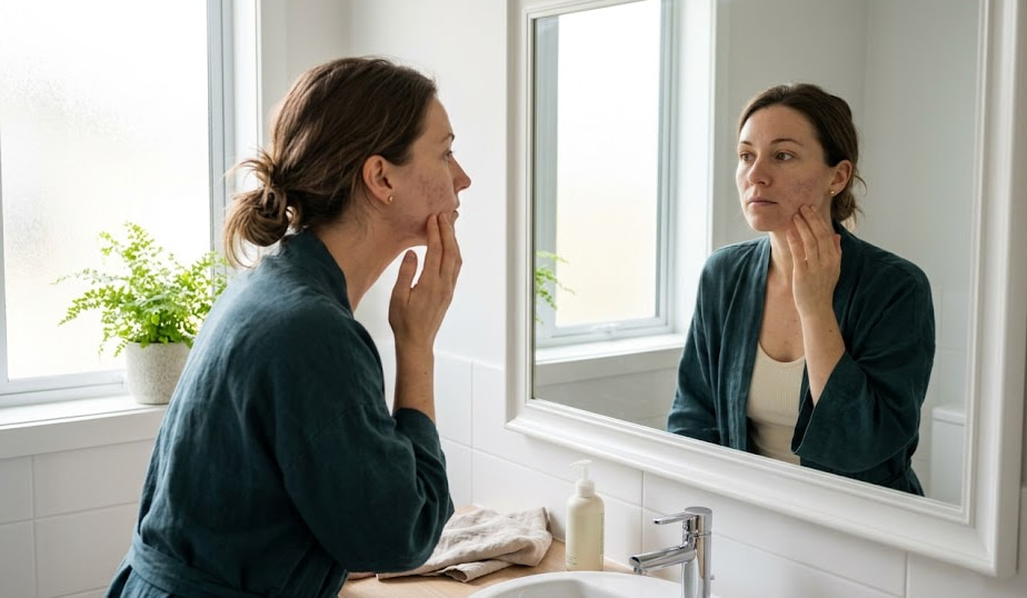 ideal candidate for microneedling with mild acne scars and skin texture concerns.