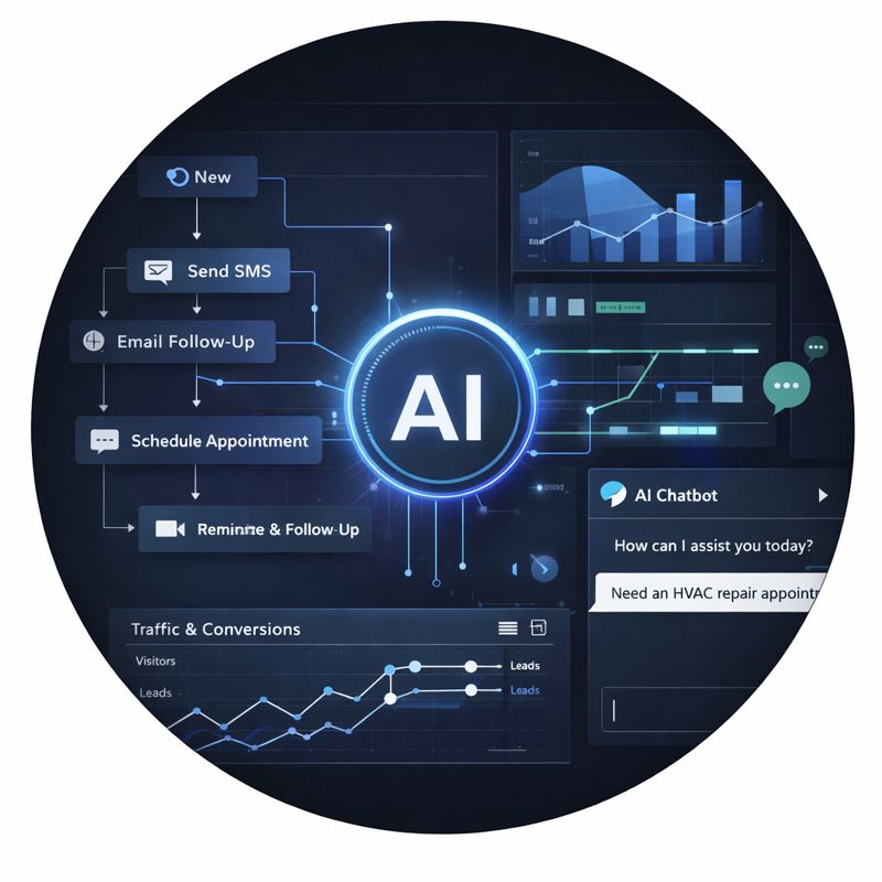 AI marketing agency for home service businesses using automated systems