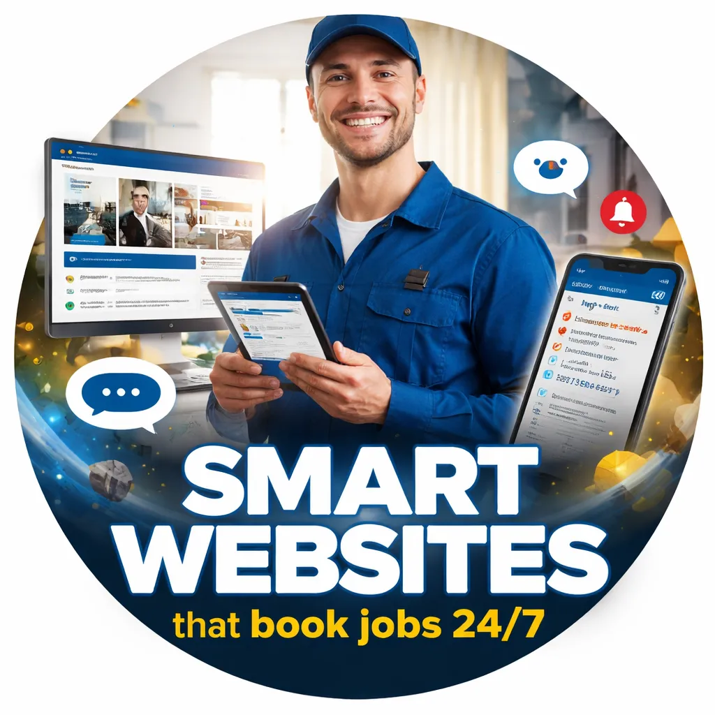 AI-powered smart website acting as a 24/7 sales rep for a home service business, capturing leads and booking jobs automatically