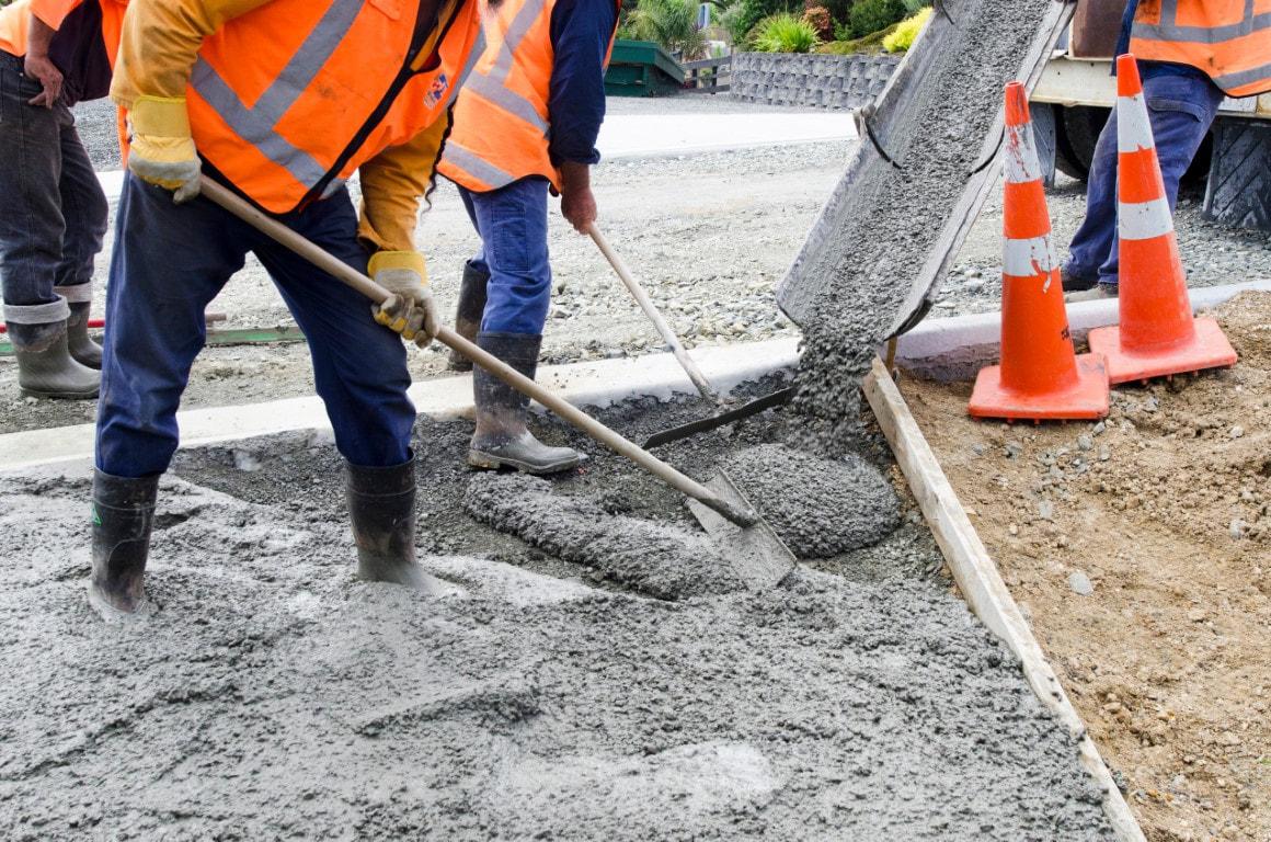 Concrete being poured