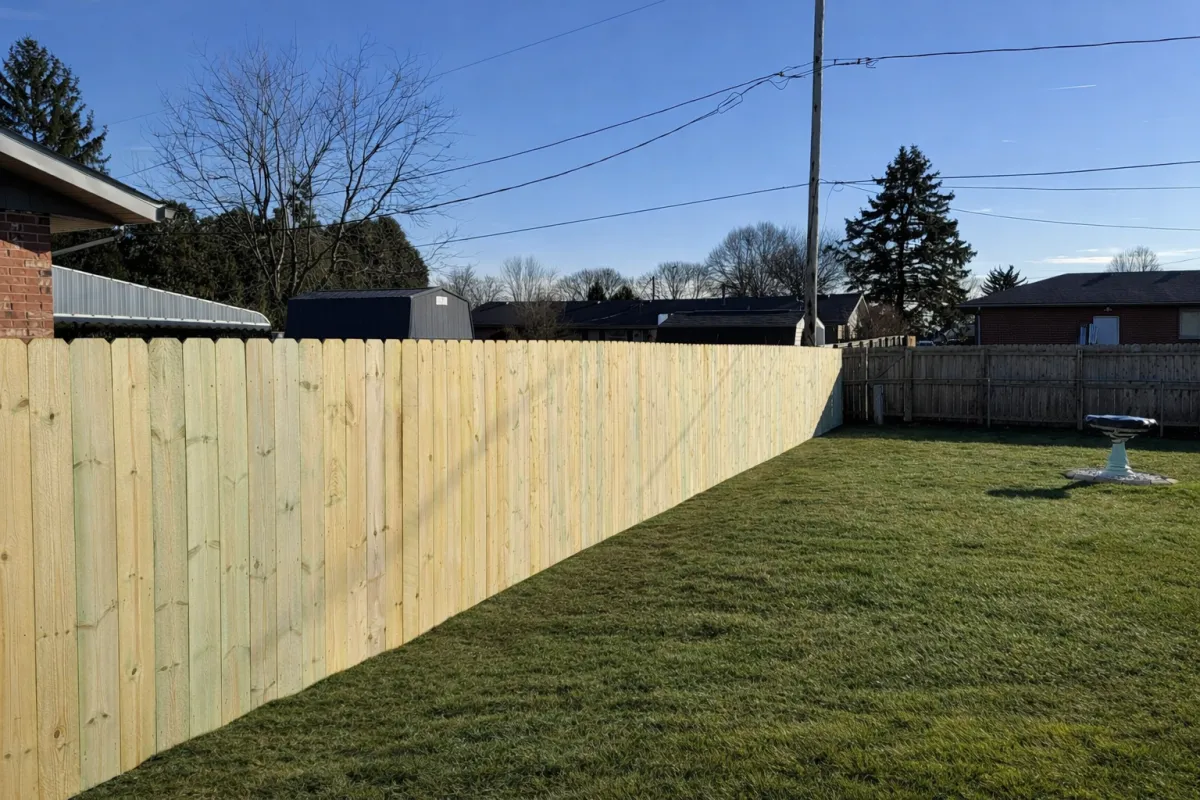 Fence installation in Urbana OH by Jordan’s Straight Line Fencing LLC for residential and commercial properties