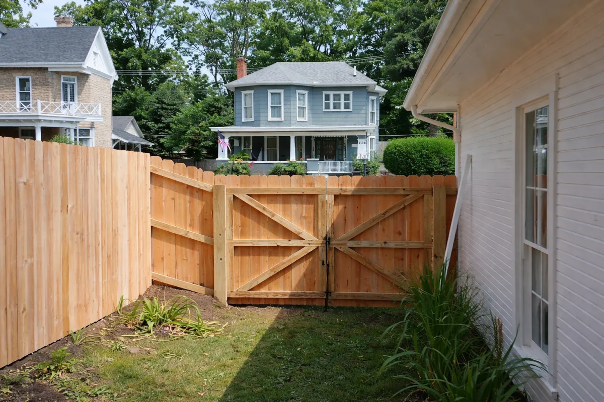 custom double fence gate residential urbana ohio